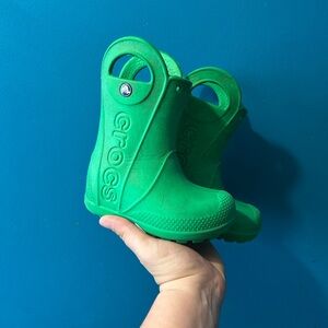 Crocs Kids Green Boots SZ 7